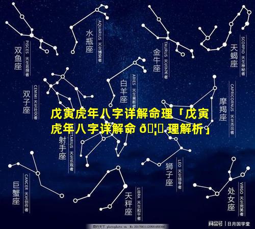 戊寅虎年八字详解命理「戊寅虎年八字详解命 🦄 理解析」